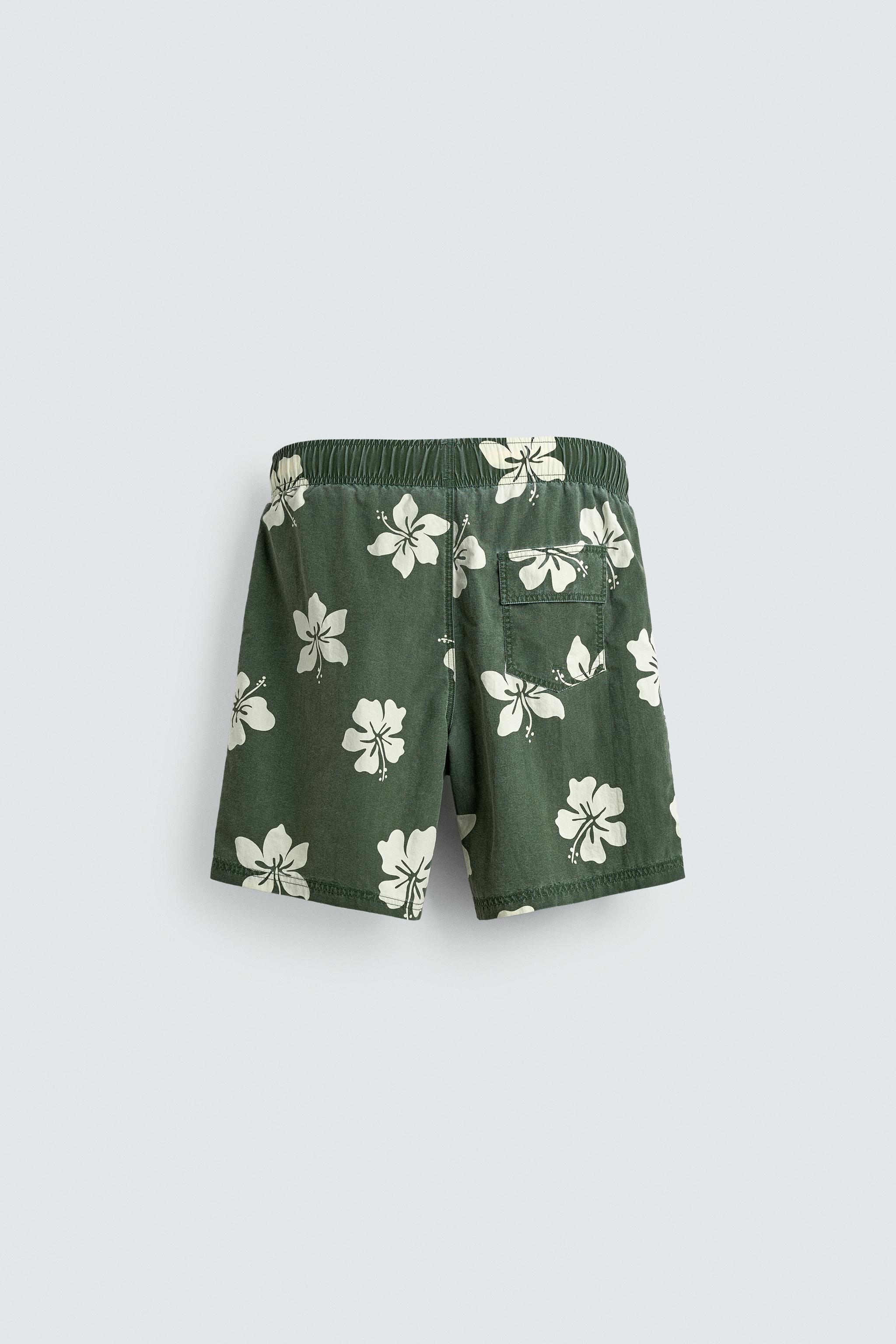 SHORT DE BAIN À IMPRIMÉ HIBISCUS